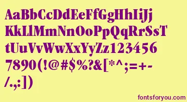 ItcGaramondLtUltraCondensed font – Purple Fonts On Yellow Background
