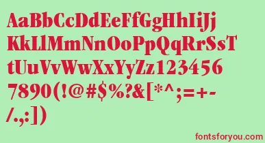 ItcGaramondLtUltraCondensed font – Red Fonts On Green Background