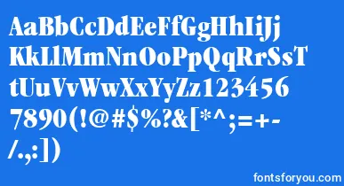 ItcGaramondLtUltraCondensed font – White Fonts On Blue Background