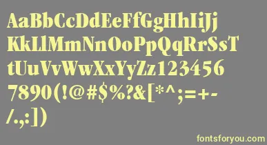 ItcGaramondLtUltraCondensed font – Yellow Fonts On Gray Background