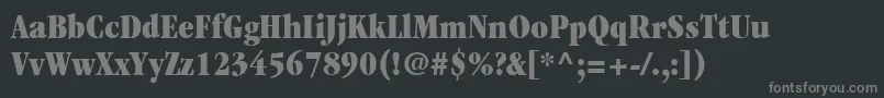 Шрифт ItcGaramondLtUltraCondensed – серые шрифты на чёрном фоне
