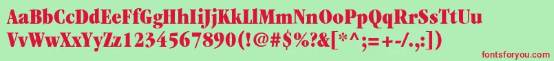 ItcGaramondLtUltraCondensed Font – Red Fonts on Green Background