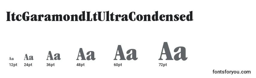 ItcGaramondLtUltraCondensed font sizes