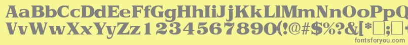 ToriidisplaysskRegular Font – Gray Fonts on Yellow Background