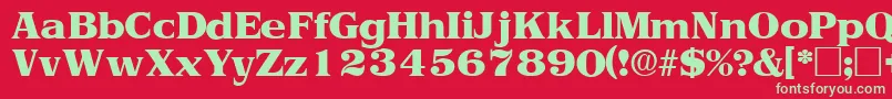 ToriidisplaysskRegular Font – Green Fonts on Red Background