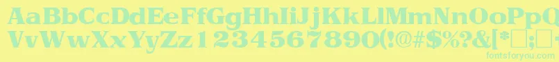 ToriidisplaysskRegular Font – Green Fonts on Yellow Background