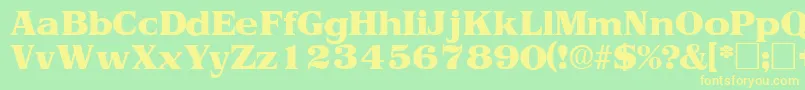 ToriidisplaysskRegular Font – Yellow Fonts on Green Background