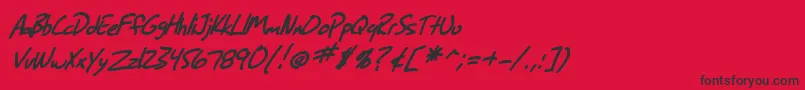 フォントSfGrungeSansBoldItalic – 赤い背景に黒い文字
