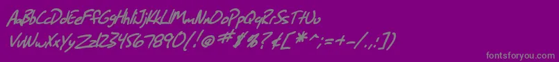 SfGrungeSansBoldItalic Font – Gray Fonts on Purple Background