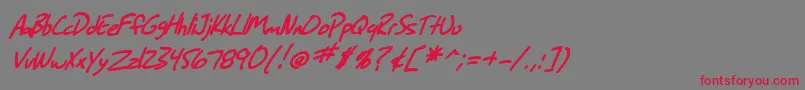 fuente SfGrungeSansBoldItalic – Fuentes Rojas Sobre Fondo Gris