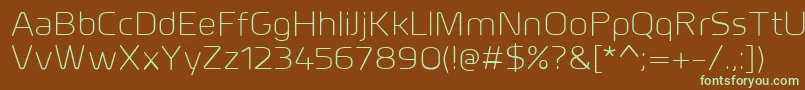 MillarLight-fontti – vihreät fontit ruskealla taustalla