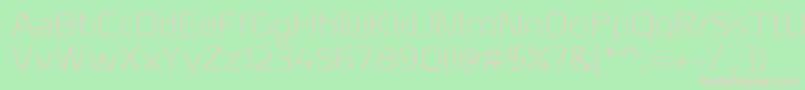 MillarLight-fontti – vaaleanpunaiset fontit vihreällä taustalla