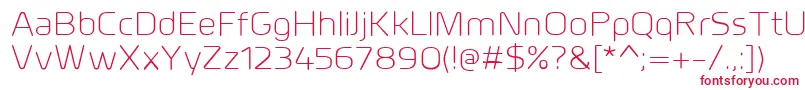 MillarLight-fontti – punaiset fontit valkoisella taustalla