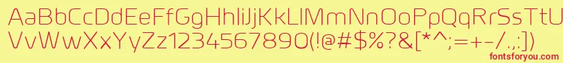 MillarLight-fontti – punaiset fontit keltaisella taustalla
