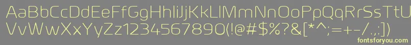 MillarLight-fontti – keltaiset fontit harmaalla taustalla