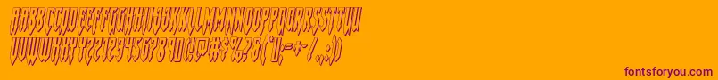 Gotharctica3Dital-Schriftart – Violette Schriften auf orangefarbenem Hintergrund