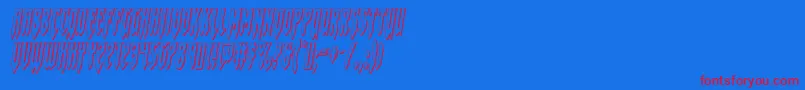 Gotharctica3Dital-Schriftart – Rote Schriften auf blauem Hintergrund