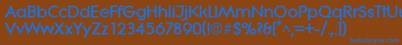 Czcionka LiteraBold – niebieskie czcionki na brązowym tle