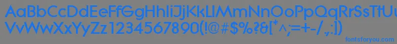 フォントLiteraBold – 灰色の背景に青い文字