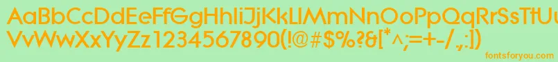 フォントLiteraBold – オレンジの文字が緑の背景にあります。