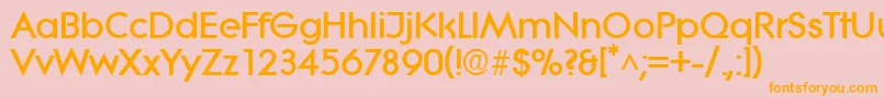 フォントLiteraBold – オレンジの文字がピンクの背景にあります。