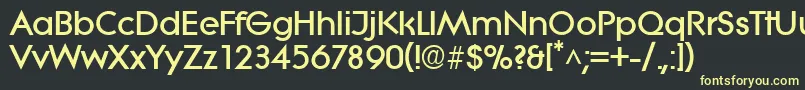 フォントLiteraBold – 黒い背景に黄色の文字