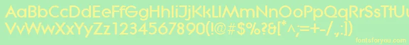 フォントLiteraBold – 黄色の文字が緑の背景にあります