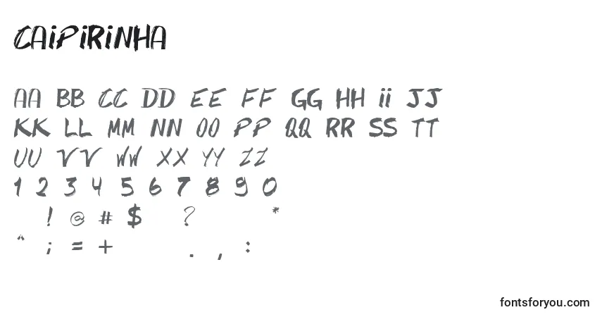 Шрифт Caipirinha – алфавит, цифры, специальные символы