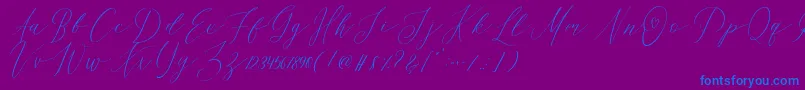 OhSamanthaDemo-Schriftart – Blaue Schriften auf violettem Hintergrund