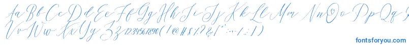 OhSamanthaDemo-Schriftart – Blaue Schriften auf weißem Hintergrund