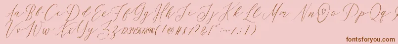 OhSamanthaDemo-fontti – ruskeat fontit vaaleanpunaisella taustalla