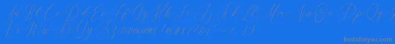 OhSamanthaDemo-Schriftart – Graue Schriften auf blauem Hintergrund