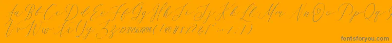 OhSamanthaDemo-fontti – harmaat kirjasimet oranssilla taustalla