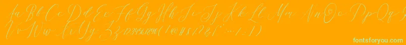 OhSamanthaDemo Font – Green Fonts on Orange Background