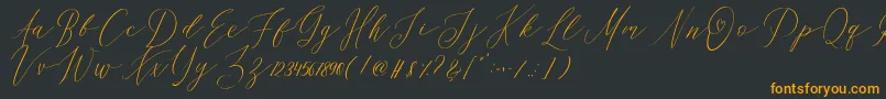 Шрифт OhSamanthaDemo – оранжевые шрифты на чёрном фоне