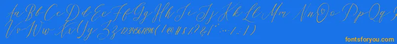 OhSamanthaDemo-Schriftart – Orangefarbene Schriften auf blauem Hintergrund