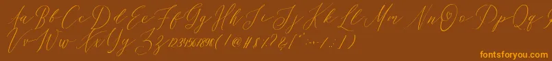 OhSamanthaDemo Font – Orange Fonts on Brown Background