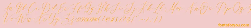 Fonte OhSamanthaDemo – fontes laranjas em um fundo rosa
