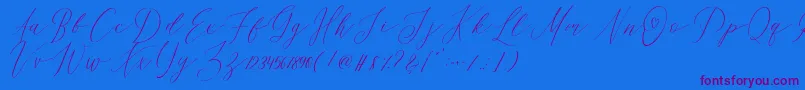 Шрифт OhSamanthaDemo – фиолетовые шрифты на синем фоне