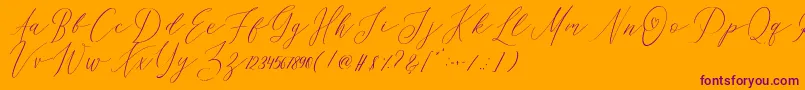 Шрифт OhSamanthaDemo – фиолетовые шрифты на оранжевом фоне