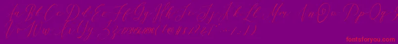 OhSamanthaDemo-fontti – punaiset fontit violetilla taustalla