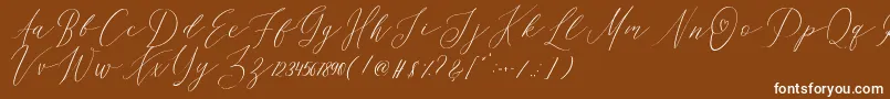 Шрифт OhSamanthaDemo – белые шрифты на коричневом фоне