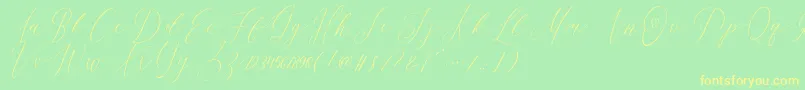 OhSamanthaDemo-Schriftart – Gelbe Schriften auf grünem Hintergrund