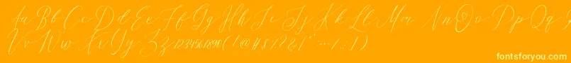 OhSamanthaDemo Font – Yellow Fonts on Orange Background