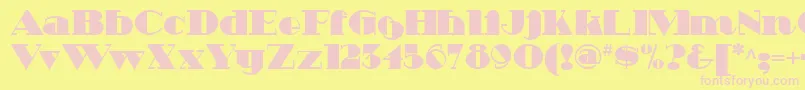 Heavy Tripp Nf-Schriftart – Rosa Schriften auf gelbem Hintergrund