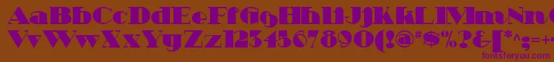 Heavy Tripp Nf-Schriftart – Violette Schriften auf braunem Hintergrund