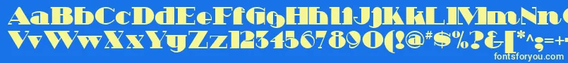 Heavy Tripp Nf Font – Yellow Fonts on Blue Background