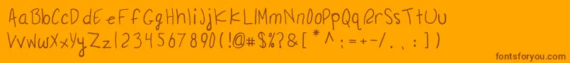 RailaSkies-Schriftart – Braune Schriften auf orangefarbenem Hintergrund