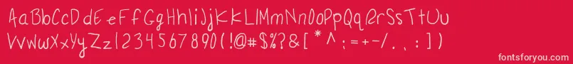 RailaSkies Font – Pink Fonts on Red Background