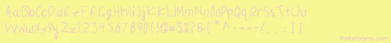 RailaSkies Font – Pink Fonts on Yellow Background